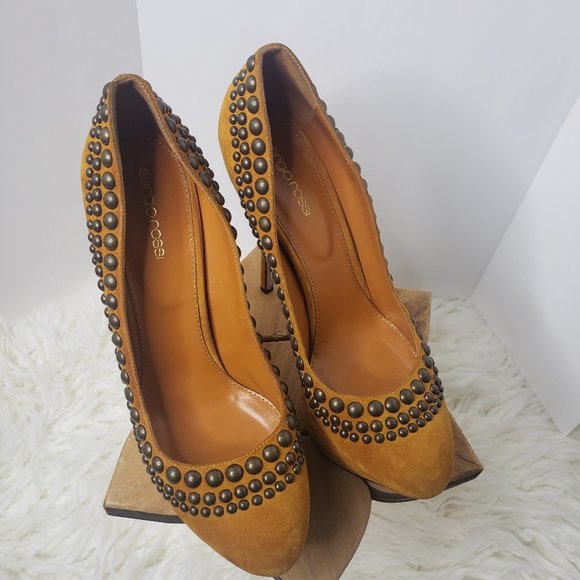 Sergio Rossi Rusty orange Suede Platform Shoes - Picture 2 of 2